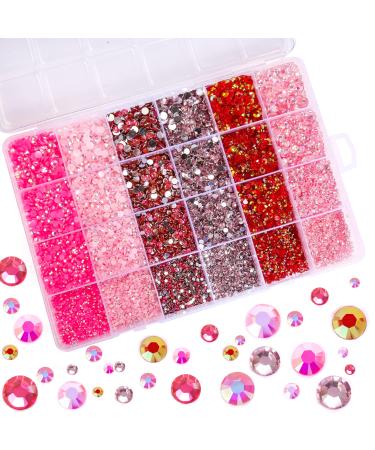 Nibiru 28800Pcs Resin Flatback Rhinestones Kit Jelly Rhinestones Mixed Color Round Shape for Nail Crafts Tumbler Non-hotfix 2mm 3mm 4mm 5mm set8