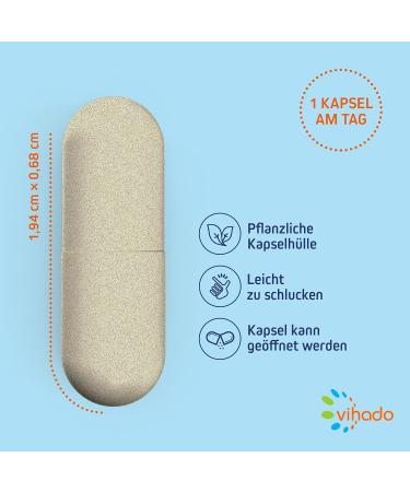 Vihado Iron Capsules - High-Dose Iron for Fatigue | Vitamin C B12 & Biotin - 90 Capsules for Enhanced Absorption & Nervous System Support - Buy Online on GoSupps.com