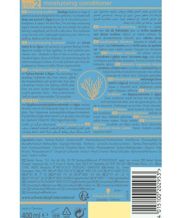 Schwarzkopf Beology Moisturising Conditioner for Dry Hair - Deep Sea Extract - Pack of 3 (3 x 400ml) - International Shipping Available - Buy Online on GoSupps.com