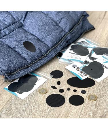Zengear Down Jacket Repair Patches - Waterproof Nylon Fabric for Clothing and Gear - 11 Pieces, Black - Buy Online on GoSupps.com