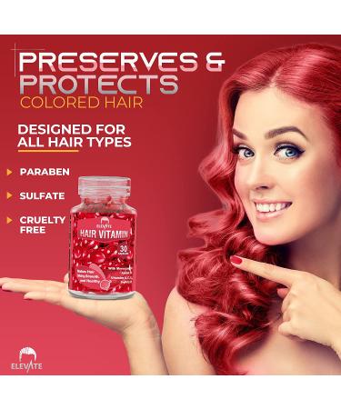 ELEVATE Hair Treatment Serum Oil Capsules - Repair & Moisturize with Argan Jojoba Oils & Vitamins - Smooth, Silky, & Thick Hair - Buy Online on GoSupps.com