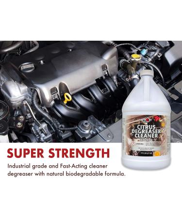 Heavy Duty Citrus Degreaser Cleaner Concentrate - Biodegradable 1 Gallon - Effectively Remove Grease Grime Oil & More - Buy Online on GoSupps.com