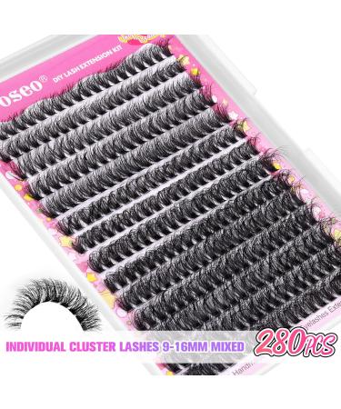 wiwoseo Fluffy Cluster Lashes Kit - Natural Look Russian Lash Extensions with Bond & Seal Glue (0.07D Volume, 9-16MM) - Buy Online on GoSupps.com