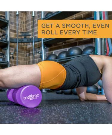 Maximo Fitness Fascia Roll - Medium Hard Massage Roller for Spine Back Legs & Arms (45x15 cm) - Ideal for Yoga Pilates & Post-Sport Recovery - Purple - Buy Online on GoSupps.com