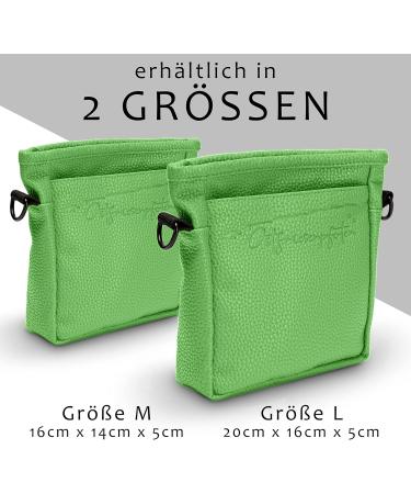 Ostfriesenpfoten Frieda Dog Treats - High-Quality Synthetic Leather Gassitasche in Green (Size L) - EasyOpen Single-Handed Lock - International Shipping Available - Buy Online on GoSupps.com