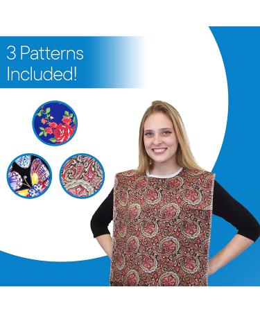 RMS 3 Pack Adult Bib with Crumb Catcher, Waterproof Clothing Protector (34x18) - Butterfly/Blue Rose/Heritage - Buy Online on GoSupps.com