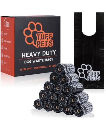 Tuff Pets 50% Stronger Dog Poo Bags | Biodegradable Eco Dog Poo Bags with Tie Handles on a Roll Cornstarch | 16 Dispenser Refill Rolls | Thick Doggy Poop Bags - Buy Online on GoSupps.com