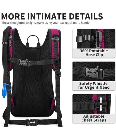 MIRACOL Hydration Backpack - 2L BPA Free Water Bladder, Lightweight Insulated Pack for Running, Hiking, Cycling - Men, Women, Kids - Rose - Buy Online on GoSupps.com