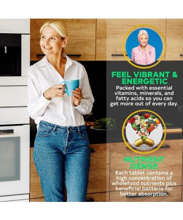 Saz Whole Foods Multivitamin with Probiotics for Women & Men - 90 Tablets - Vitamin & Mineral Supplement with Probiotics, Vitamin A, B-Complex, C, D3 & Zinc - Buy Online on GoSupps.com