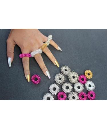 Jet Spiky Sensory Finger Rings - Acupressure Rings for Stress Relief | 10 Pack for Men Women & Kids - Buy Online on GoSupps.com