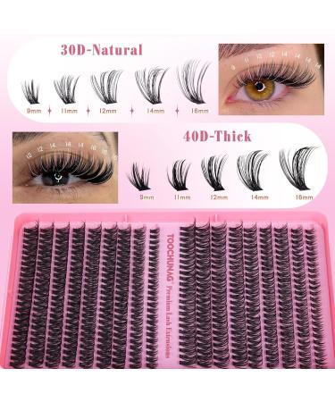 TOOCHUNAG Lash Clusters Kit - 432pcs DIY Eyelash Extension Kit 30D & 40D D Curl Wispy Individual Lashes Includes Bond Seal & Tweezers for Home Use - Buy Online on GoSupps.com