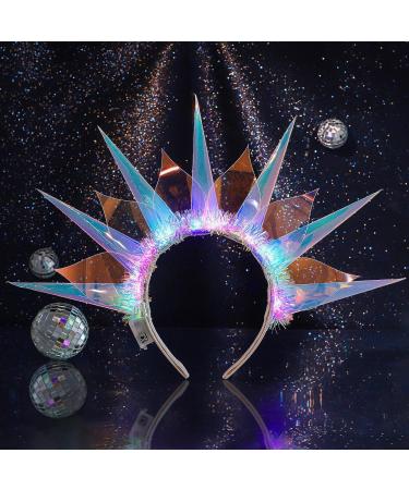 Fashband Light Up Headband LED Crown Hair Bands Flash Goddess Headband Luminous Glowing Laser Party Festival Hair Accessories for Women Blue One Size - Buy Online on GoSupps.com