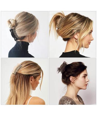 Jumbo Hair Clips for Women - Extra Large 4.7 Inch Claw Clips for Thick Hair - Fashion Hair Accessories in Neutral/Brown - Pack of 4 - Buy Online on GoSupps.com
