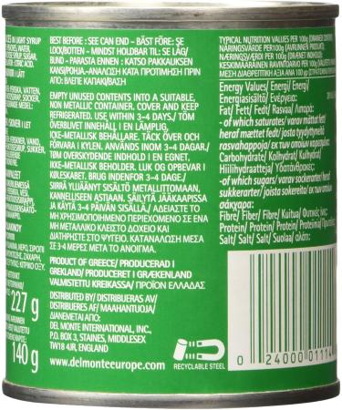 Del Monte Peach slices in light syrup 227g - Buy Online on GoSupps.com