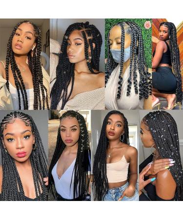XTREND 8 Packs 36 Inch Long Pre Stretched Braiding Hair EZ Braiding Hair Extensions for Box Braids Hot Water Setting Soft Yaki Texture Kanekalon Crochet Hair Extensions for Braiding 36 Inch (Pack of 8) 1B# - Buy Online on GoSupps.com