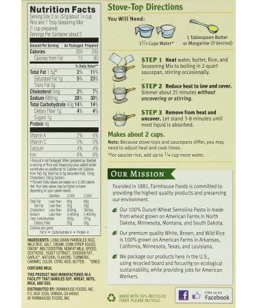 Farmhouse Long Grain Wild Rice Herb and Butter 4oz (Pack of 12) - Premium Quality Rice Blend - Buy Online on GoSupps.com