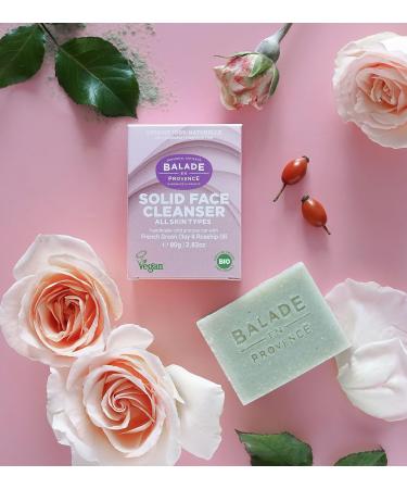 Balade en Provence Solid Facial Cleanser - 80 G. Certified Organic by Bio Earth Durable and Vegan by Vegan Society. Free Fragrance Handmade in France 100% Natural Cruelty Free. - Buy Online on GoSupps.com