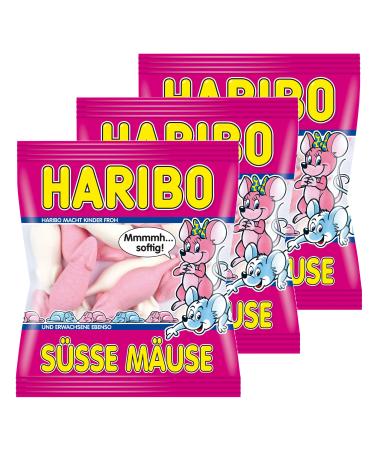 Haribo Douces souris Sweet Mice Gummy Candies 3 bags of 200 g