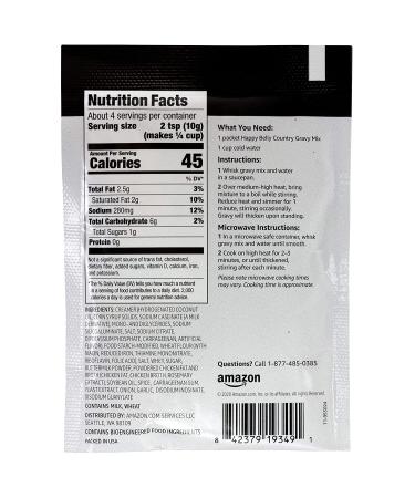 Happy Belly Country Gravy Mix 1.37 Oz - Amazon Brand | Delicious and Easy to Prepare - Buy Online on GoSupps.com