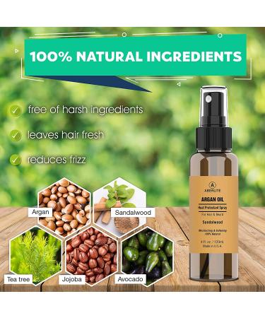 Aberlite Hair & Beard Heat Shield Spray - Argan Oil Thermal Protector - 450 F Protection - 4oz - Buy Online on GoSupps.com
