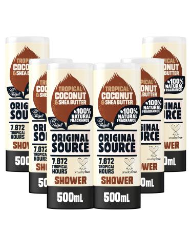 Original Source Coconut and Shea Butter Shower Gel 100 Percent Natural Fragrance Vegan Cruelty Free Paraben Free Bulk Buy Pack of 6 x 500 ml