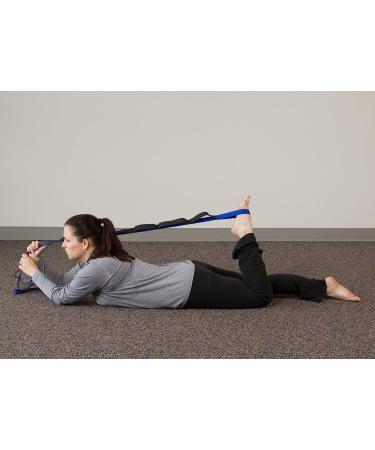 RangeMaster Stretch Strap with Exercise Guide - Versatile Multi-Loop Strap for Yoga, Pilates, Physical Therapy - Portable and Helps Improve Flexibility - Black & Blue - Buy Online on GoSupps.com