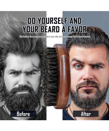 BFWood Boar Bristle Beard Brush - Premium Black Walnut Military Style - Buy Online on GoSupps.com