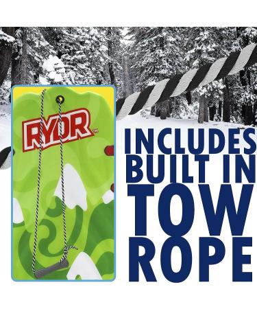 45 Inch Molded Snow Sled - Kids Winter Foam Toboggan for Two Riders - Lime - Buy Online on GoSupps.com