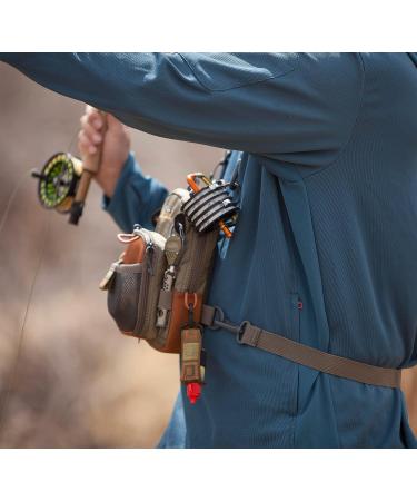 Fishpond San Juan Vertical Fly Fishing Chest Pack Bag - Padded Neck Strap, Saddle Brown - Buy Online on GoSupps.com