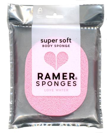 Ramer Shower Sponge - Super Soft Body Sponge Small (Pink)