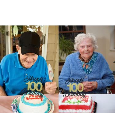 Sumerk 100 Cake Attachments for 100th Birthday Party | Gold & Black Decoration Accessories | Perfect for Celebrations - Buy Online on GoSupps.com