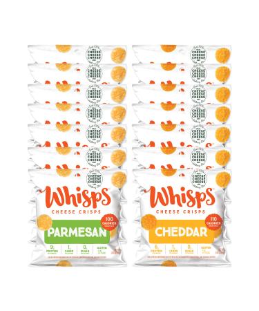 Whisps Cheese Crisps Pack Cheddar Parmesan 14 Bags 0.63 oz (18 g) Each