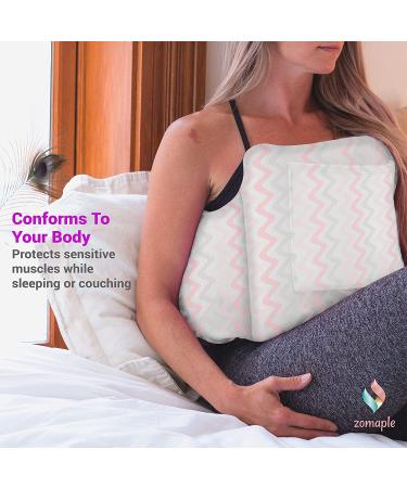 Mastectomy Pillow for Breast Surgery Recovery - Heart Shaped Post Surgery Pillow for Comfort & Support - Ideal for Breast Augmentation, Reduction, and Heart Surgery Patients - Pink Waves Design - Buy Online on GoSupps.com
