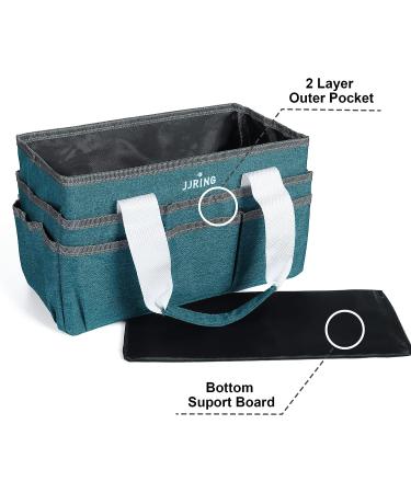 JJRING Craft Organizer Tote Bag - Bluish Green Art Storage Caddy with Multiple Pockets - Small Sewing Bag for Craft, Scrapbooking, School, Medical, and Office Supplies Storage - Buy Online on GoSupps.com