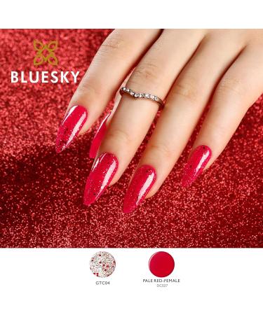 Bluesky Glitter No Wipe Top Coat GTC04 Red 10ml - UV LED Gel Nail Polish - Buy Online on GoSupps.com