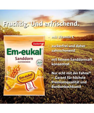 Buy Em-eukal Sea Buckthorn Cough Drops - Sugar-Free Lactose-Free with Vitamin C - 20x75g | International Shipping Available - Buy Online on GoSupps.com