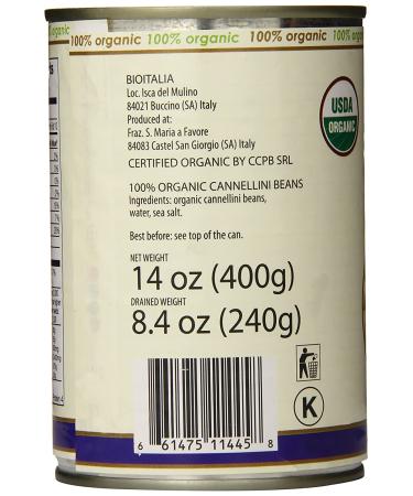 Bioitalia Cannellini Organic Beans  14 Ounce (Pack of 12) - Buy Online on GoSupps.com