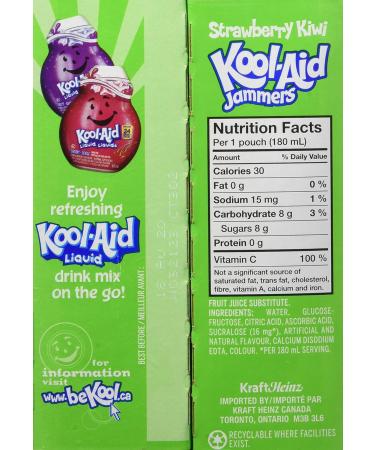 Kool-Aid Clear Strawberry Kiwi Jammers 1.8L (4 Boxes of 10 Pouches) Clear - Strawberry Kiwi - Buy Online on GoSupps.com