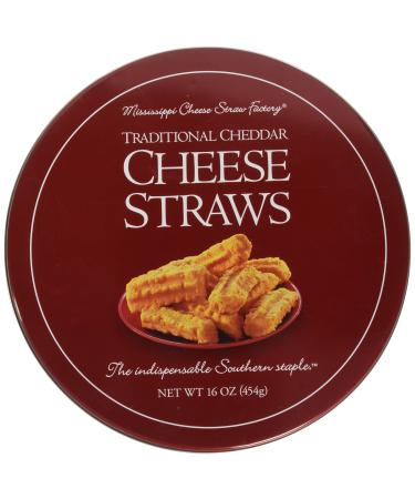Mississippi Cheese Straw Factory Traditional Cheddar Cheese Straws in Gift Tin, 16oz (454g) - Buy Online on GoSupps.com