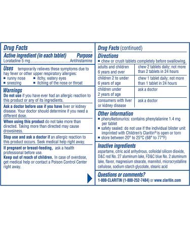 Claritin Kids Non-Drowsy 24-Hour Allergy Relief Chewables - Grape Flavor (60 Count) - Buy Online on GoSupps.com