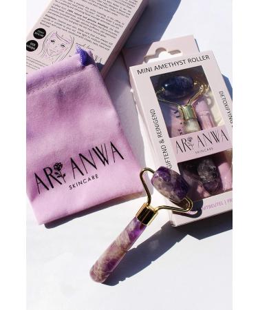 Ari Anwa Skincare Mini Amethyst Roller - Travel Size Face Yoga Tool for Cooling Relaxing & Decongesting - Buy Online on GoSupps.com