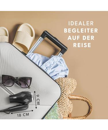 Life Long-Haul Foldable Mini Hair Dryer with Travel Bag | Dual Tension & Quiet Styling Nozzle | Perfect for Travelers and Cruises - Black/Silver - Buy Online on GoSupps.com