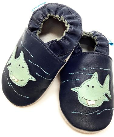 MiniFeet Premium Soft Leather Baby Shoes - Buy 4 Pairs, Get 1 Free! | Toddler Shoes for 0-6 Months to 4-5 Years - Shark Design - Buy Online on GoSupps.com