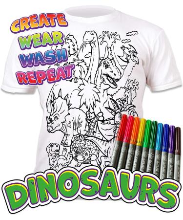 Splat Planet Color in Dinosaur T-Shirt | 10 Washable Pens | Reusable Design | Age 5-6 - Buy Online on GoSupps.com