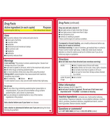 Tylenol 8 Hour Arthritis Pain Relief Tablets 650mg Acetaminophen - 225 Count - Buy Online on GoSupps.com