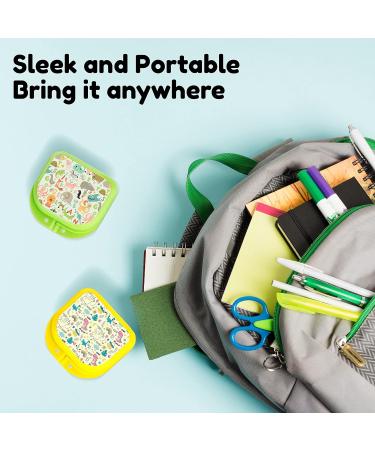 Cute Retainer Holder Case 2 Pack | Funny Cartoon Night Guard Case with Animals and Dinosaurs Patterns | Green Yellow Aligner Case - Buy Online on GoSupps.com