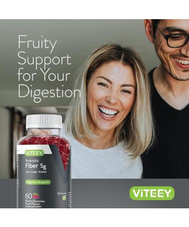 Prebiotic Fiber Gummies 5G - Supports Digestive Health & Weight Management - Vegan Dietary Supplement - 120 Fruity Chews - Zero Sugar Added - Buy Online on GoSupps.com