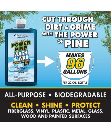 Star Brite Power Pine Wash & Wax - Super Concentrated 32 oz | UV Protection, Adds Shine, Biodegradable - Buy Online on GoSupps.com