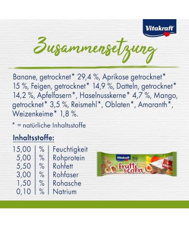 Vita Power Frutti Corn 30g Sugar-Free Fruit Cuts for Rodents with Banana Cowardly & Dates Portionable Pet Treats - Buy Online on GoSupps.com