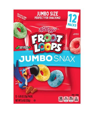 Kellogg's Froot Loops Jumbo Snax Cereal Snacks Original 12 Count - Pack of 4 | On-the-Go Snacks - Buy Online on GoSupps.com